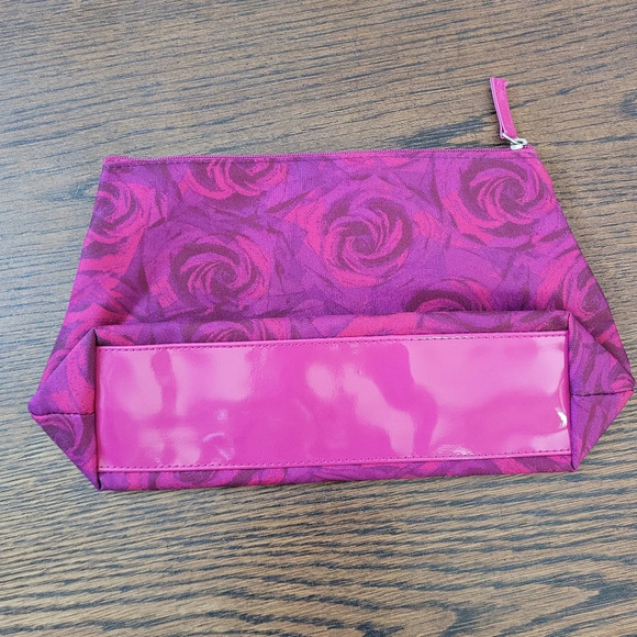 Lancome Magenta and Purple Floral Zippered Cosmetic Bag NEW - Picture 2 of 7